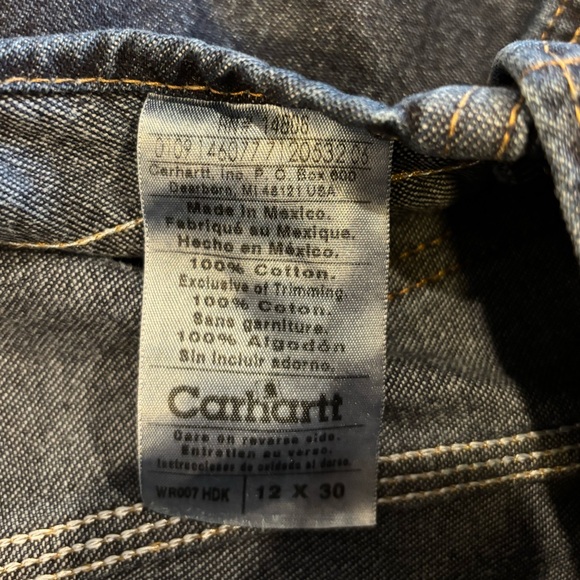 Carhartt Women's Dark Wash Overalls WR007 Size 12x30 - Picture 9 of 10